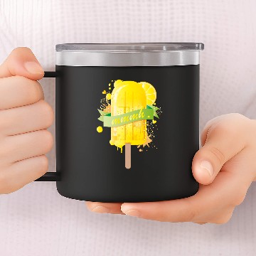 Discover Lemon yellow delicious ice cream in graffiti style 14oz Stainless Steel Tumblers