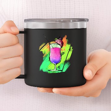 Discover Cocktail pink 14oz Stainless Steel Tumblers