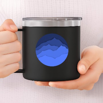 Discover Blue Mountain Waves 14oz Stainless Steel Tumblers