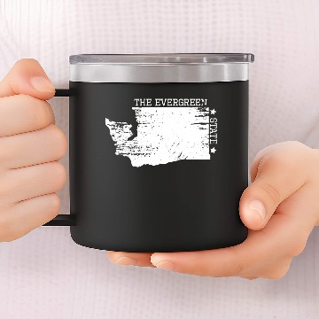 Discover Washington The Evergreen State - usa motto gift 14oz Stainless Steel Tumblers