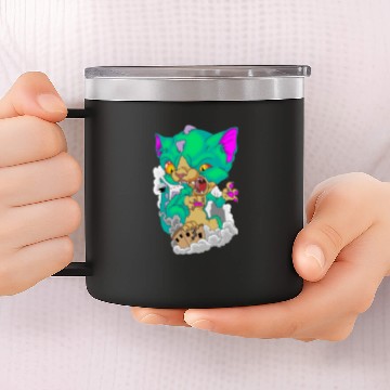 Discover Catzilla funny cat with god zilla look 14oz Stainless Steel Tumblers