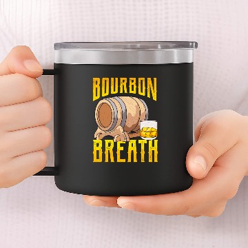 Discover Bourbon Breath Whiskey Drinker 14oz Stainless Steel Tumblers