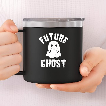 Discover Future Ghost Funny Paranormal Halloween Pullover 14oz Stainless Steel Tumblers