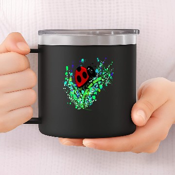 Discover Ladybug Splatter Art 14oz Stainless Steel Tumblers
