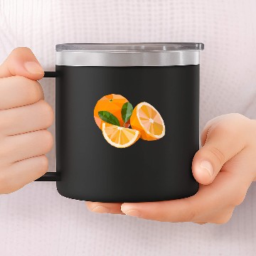 Discover orange fruit lowpoly 14oz Stainless Steel Tumblers