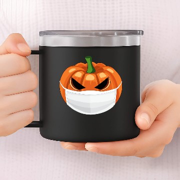 Discover Jack-o-Lantern Mask Halloween 2020 14oz Stainless Steel Tumblers