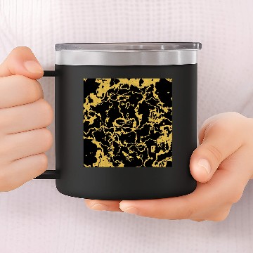 Discover Black and Gold Marble 14oz Stainless Steel Tumblers