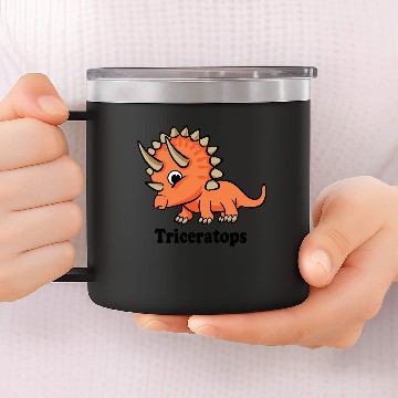 Discover Triceratops Cute Dinosaur 14oz Stainless Steel Tumblers