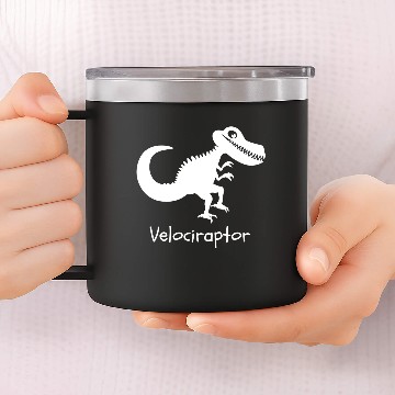Discover Velociraptor Dinosaur 14oz Stainless Steel Tumblers