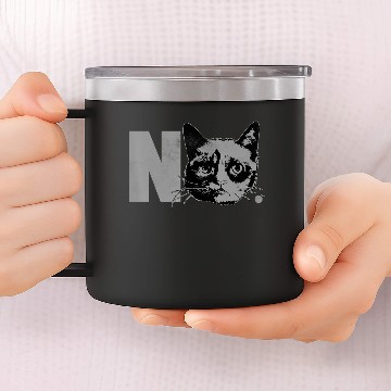 Discover Grumpy Cat Big No Face Graphic 14oz Stainless Steel Tumblers