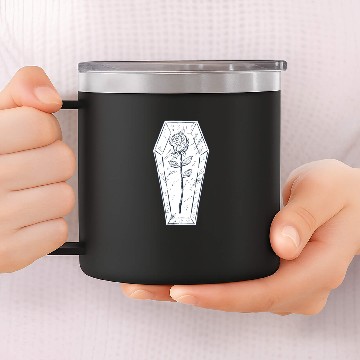 Discover rose in a coffin 14oz Stainless Steel Tumblers