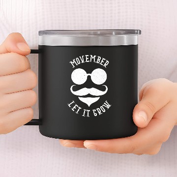 Discover Movember mustache 14oz Stainless Steel Tumblers