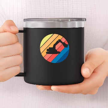 Discover Excavator construction vehicles 14oz Stainless Steel Tumblers