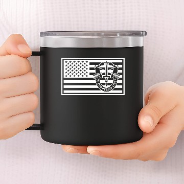 Discover Special Forces insignia flag 14oz Stainless Steel Tumblers