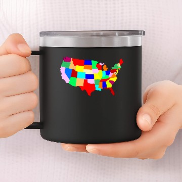 Discover USA Patchwork Map 14oz Stainless Steel Tumblers