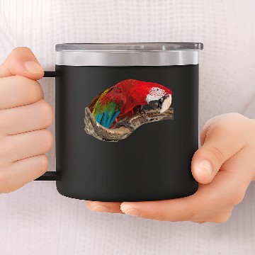 Discover red macaw 14oz Stainless Steel Tumblers