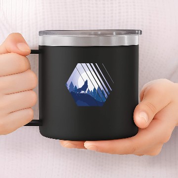 Discover Howling Wolf Hexagon 14oz Stainless Steel Tumblers