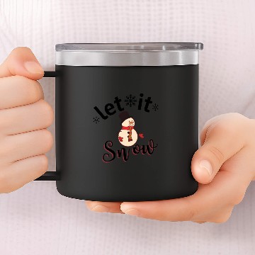 Discover Let it Snow Man Christmas Theme 14oz Stainless Steel Tumblers