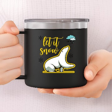 Discover Let it Snow Polar Bear Christmas Theme 14oz Stainless Steel Tumblers