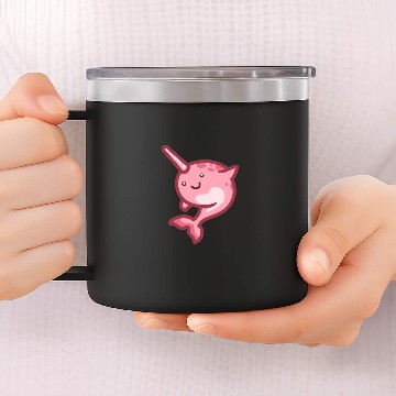 Discover Pink Narwhal 14oz Stainless Steel Tumblers