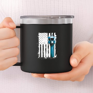 Discover Air Traffic Controller US Flag ATC Flight Control 14oz Stainless Steel Tumblers