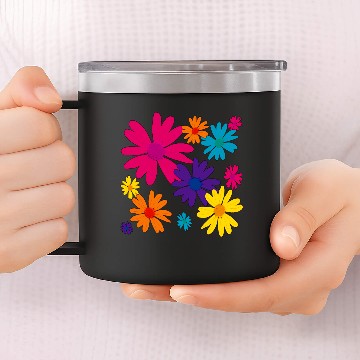 Discover A floral bed of daisy flowers. 14oz Stainless Steel Tumblers