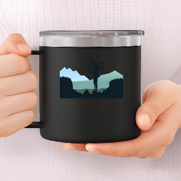 Discover Ride Mountain Bike Nature Explorer Cycling Solid 14oz Stainless Steel Tumblers