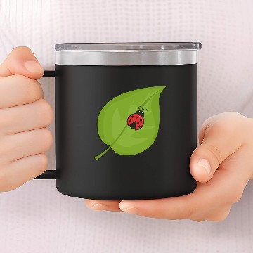 Discover Cute Ladybug Insect 14oz Stainless Steel Tumblers