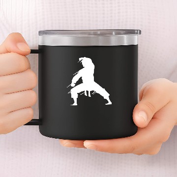 Discover Karate Fighter Martial Art MMA Motif 14oz Stainless Steel Tumblers