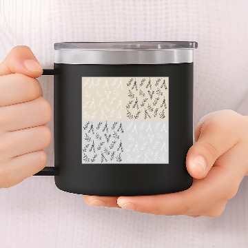 Discover four branches pattern beige grey 14oz Stainless Steel Tumblers