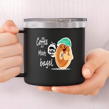 Discover Coffee Meets Bagel 14oz Stainless Steel Tumblers