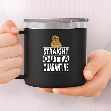 Discover Funny Groundhog Day Straight outta Quarantine 14oz Stainless Steel Tumblers