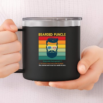 Discover Bearded Funcle Definition Uncle Retro 14oz Stainless Steel Tumblers