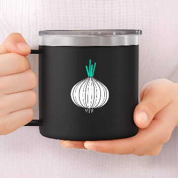 Discover Retro Onion Funny Vegetables Graphic 14oz Stainless Steel Tumblers
