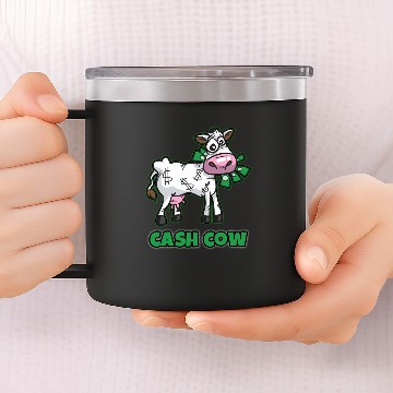 Discover Cash Cow 14oz Stainless Steel Tumblers