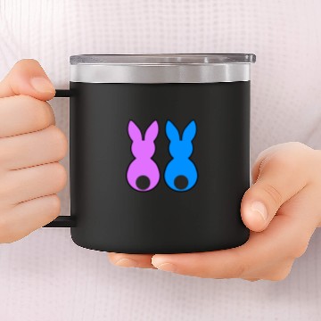 Discover Easter bunny couple 14oz Stainless Steel Tumblers
