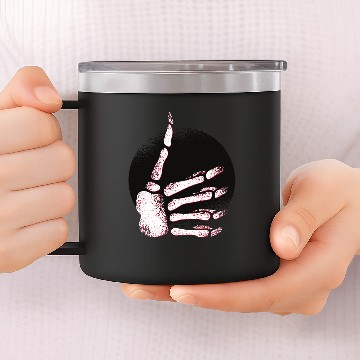 Discover Skeleton hand thumbs up symbol design 14oz Stainless Steel Tumblers