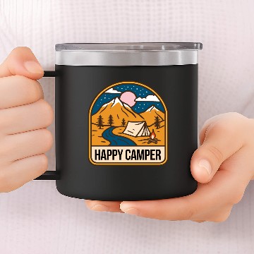 Discover Happy Camper 14oz Stainless Steel Tumblers