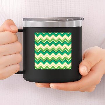 Discover Cactus Green Zig Zag Pattern Chevron Background 14oz Stainless Steel Tumblers