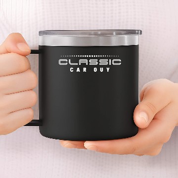 Discover Classic car guy (White text) 14oz Stainless Steel Tumblers