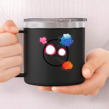 Discover Sad face paint splatter 14oz Stainless Steel Tumblers