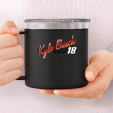 Discover Nascar Kyle Busch Script 14oz Stainless Steel Tumblers
