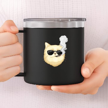Discover Funny Cat Smoking Sigar 14oz Stainless Steel Tumblers