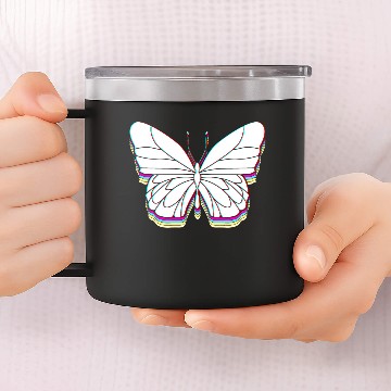 Discover Monarch Butterfly Colorful Moth 14oz Stainless Steel Tumblers