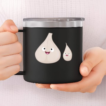 Discover Cute garlic cartoon vegetable illustration 14oz Stainless Steel Tumblers