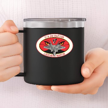 Discover F/A-22 Raptor Lockheed Martin 14oz Stainless Steel Tumblers