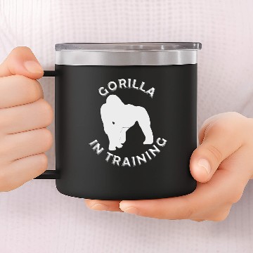 Discover Silverback Gorilla in Training White 14oz Stainless Steel Tumblers