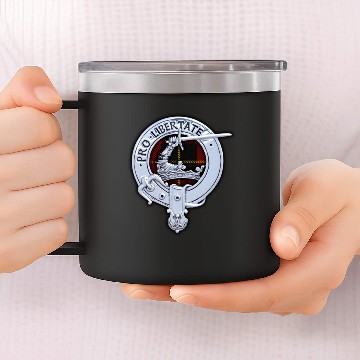 Discover Clan Wallace Crest & Tartan 14oz Stainless Steel Tumblers