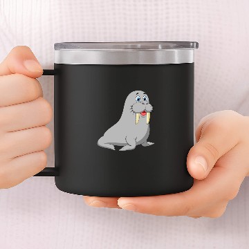Discover walrus cute seals arctic iceberg 14oz Stainless Steel Tumblers