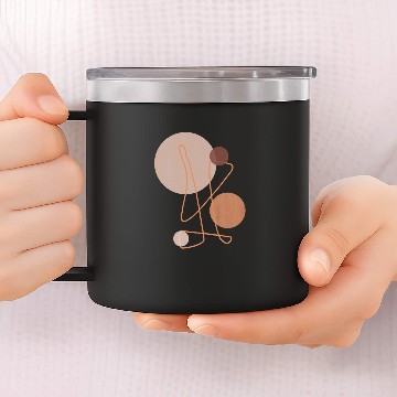 Discover Brown and Beige Abstract Shapes Art Canvas 14oz Stainless Steel Tumblers